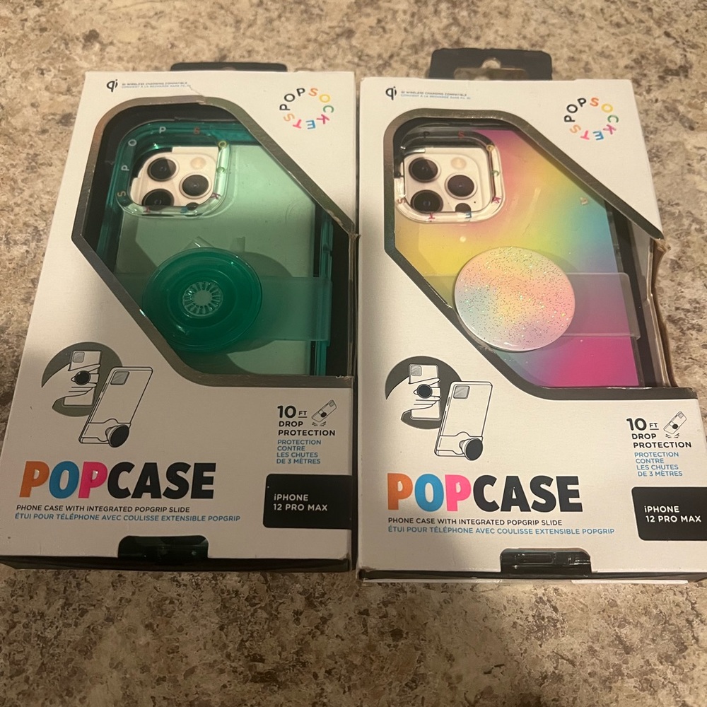 PopSocket IPhone 12 Promax cases. Lot of 2